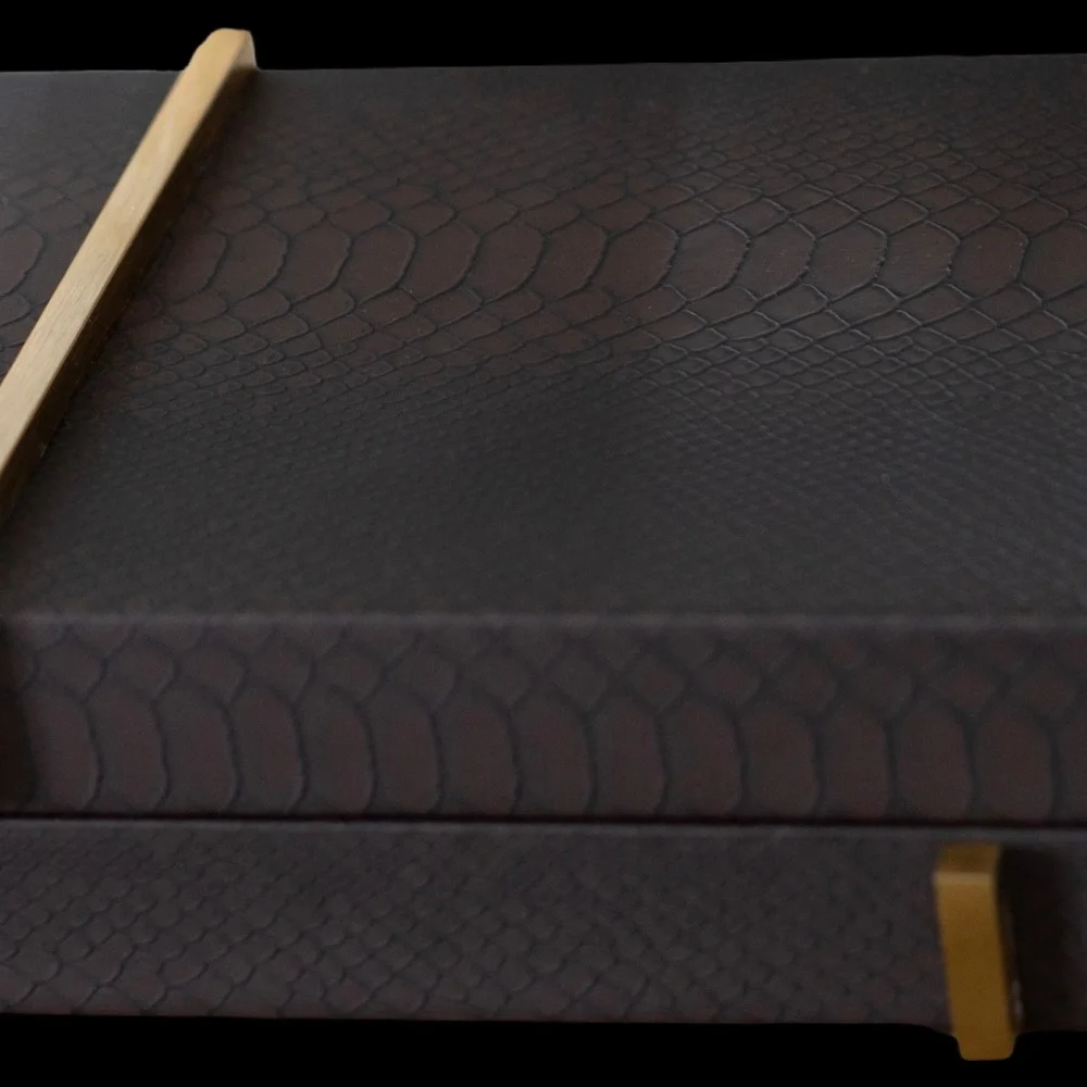 Large Snake print faux leather jewelry box with attached lid - 1 piece - Picture 3 of 6